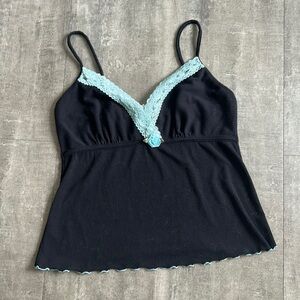black and blue lace tank